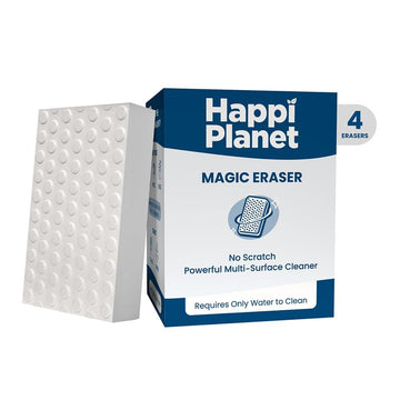 Happi Planet Magic Eraser | Pack of 4 | No Scratch Multi-Surface Cleaning Sponge | Removes 100+