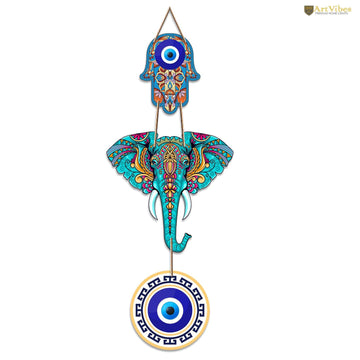 Designer Elephant Wooden Wall Hanging For Luck Properity For Home Decoration | Livingroom | Spiritual Decor
