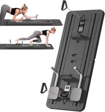 | AB Core Trainer with Timer | Foldable Pilates Bodyboard with Resistance Rope, Automatic Rebound, and Elbow Support | Home Workout